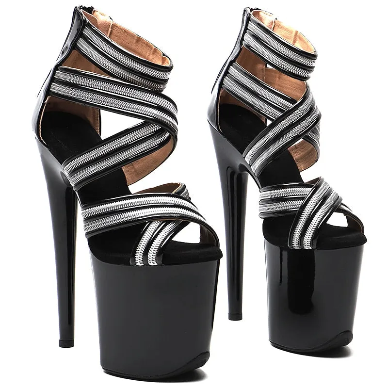 20CM Patent PU Stripper Heels