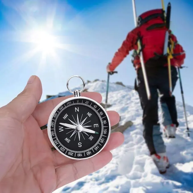 3 Pack Compass Hiking Survival Aluminum Alloy G44 Lightweight Keychain Portable Mini Outdoor Camping Wild Navigation Instrument Pocket Pointing Guide Tool Emergency Travel Kids