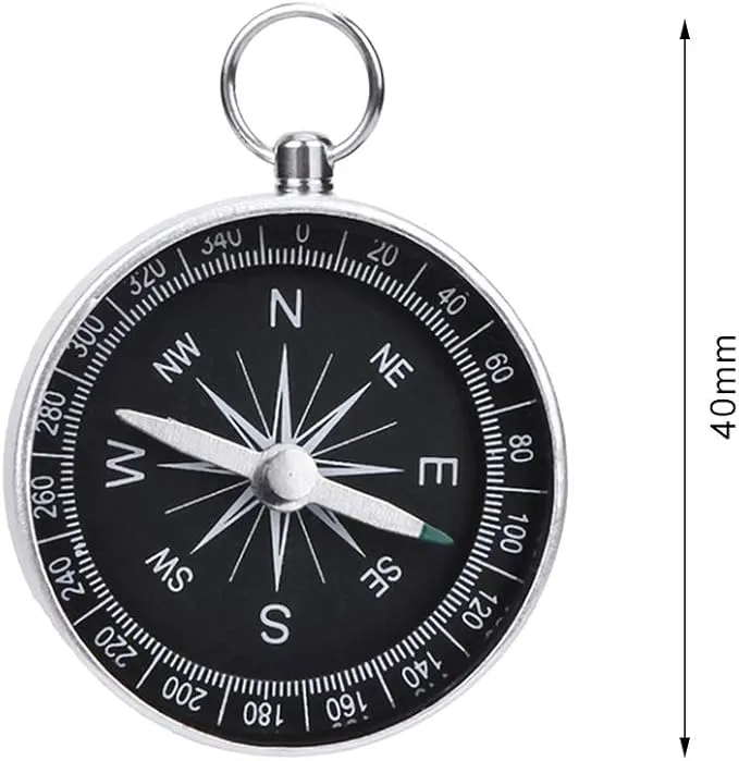 3 Pack Compass Hiking Survival Aluminum Alloy G44 Lightweight Keychain Portable Mini Outdoor Camping Wild Navigation Instrument Pocket Pointing Guide Tool Emergency Travel Kids
