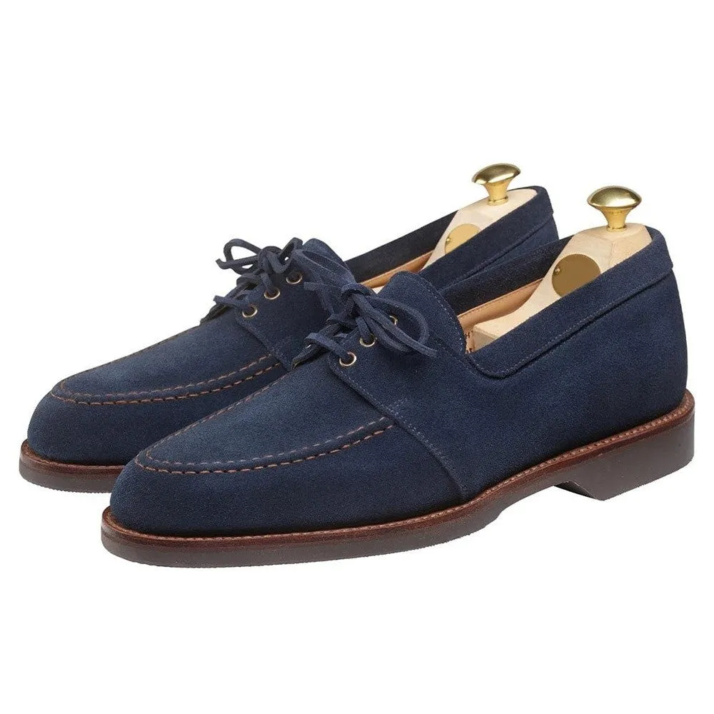 6 CM / 2.36 Inches CMR CHAMARIPA Handcrafted Blue Suede Men's Loafer Shoes