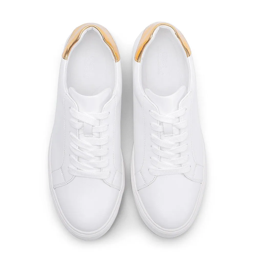 7 CM / 2.76 Inches CMR CHAMARIPA Handcrafted Men's Elevator Shoes - White Leather Casual Shoes