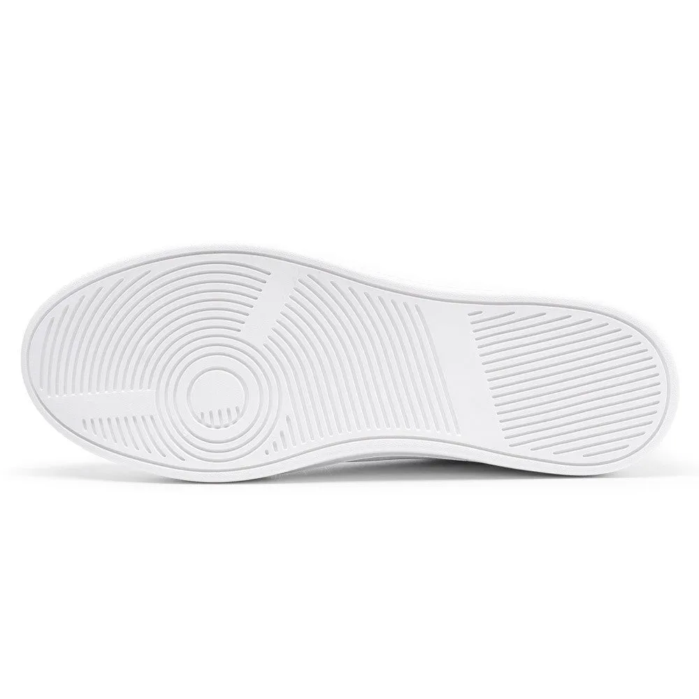 7 CM / 2.76 Inches CMR CHAMARIPA Handcrafted Men's Elevator Shoes - White Leather Casual Shoes