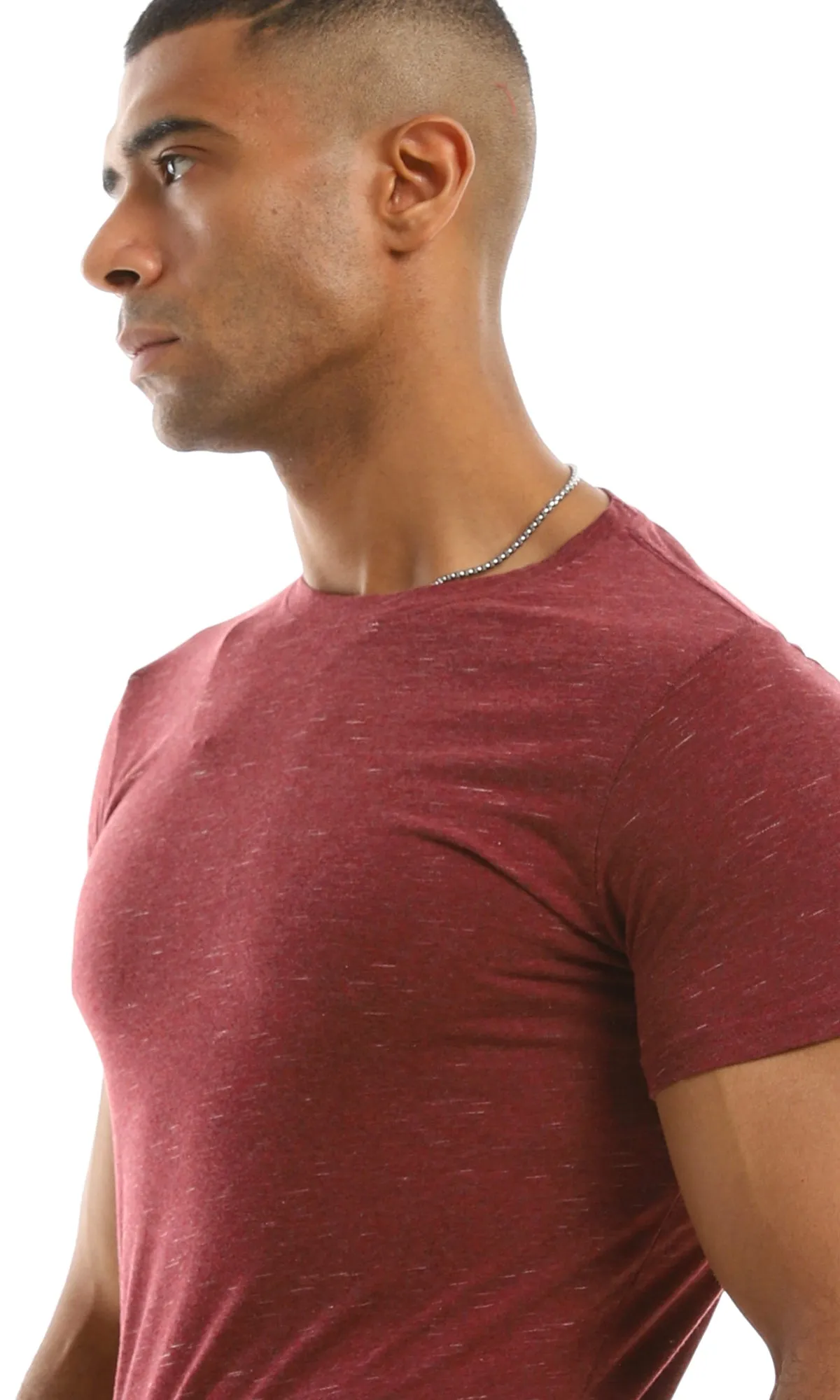 97929 Heather Dark Red Slip On Summer Tee