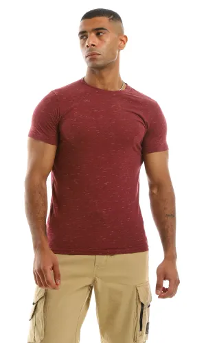 97929 Heather Dark Red Slip On Summer Tee