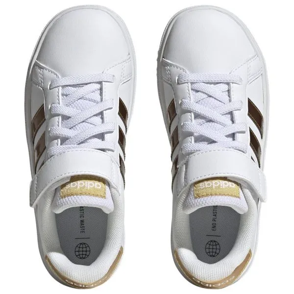 .Adidas KIDS Grand Court 2.0 EL - FTWHITE/FTWHITE/MAGOLD - (GY2577) - GLD - R2L12