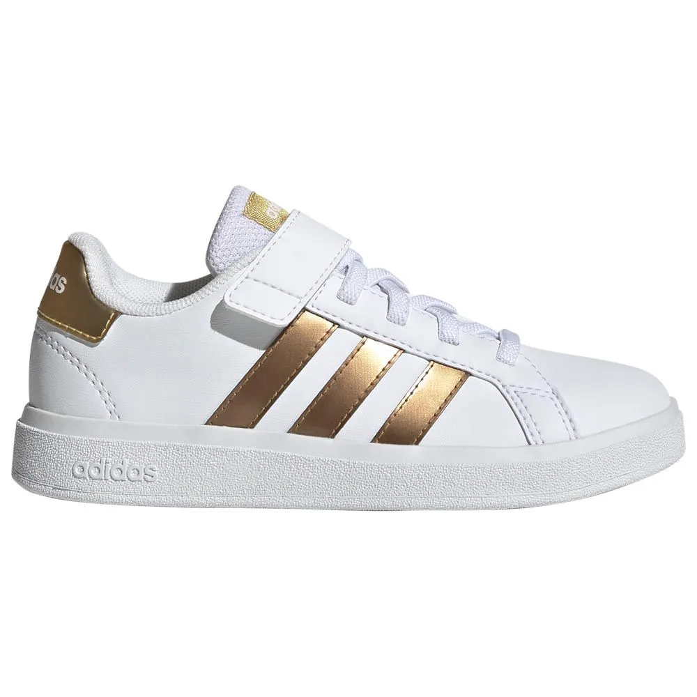.Adidas KIDS Grand Court 2.0 EL - FTWHITE/FTWHITE/MAGOLD - (GY2577) - GLD - R2L12