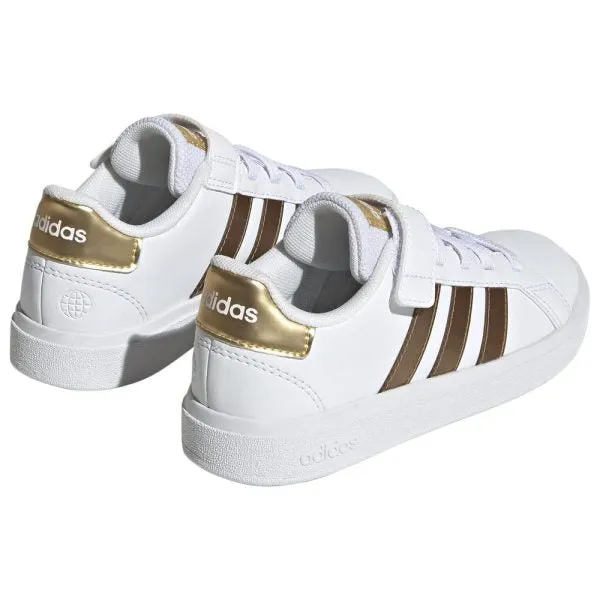 .Adidas KIDS Grand Court 2.0 EL - FTWHITE/FTWHITE/MAGOLD - (GY2577) - GLD - R2L12