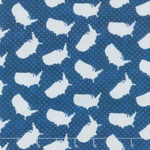 American Road Trip - Stars & States Blue Yardage