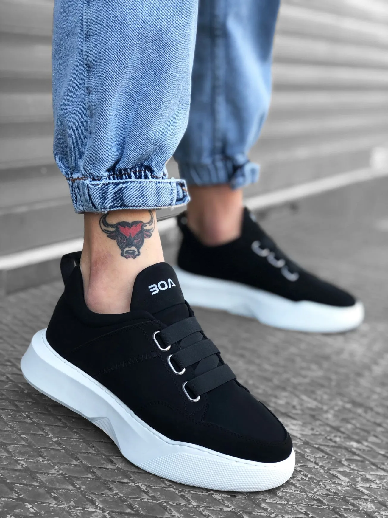 BA0160 Band Men's High Sole Sneaker Sports Shoes