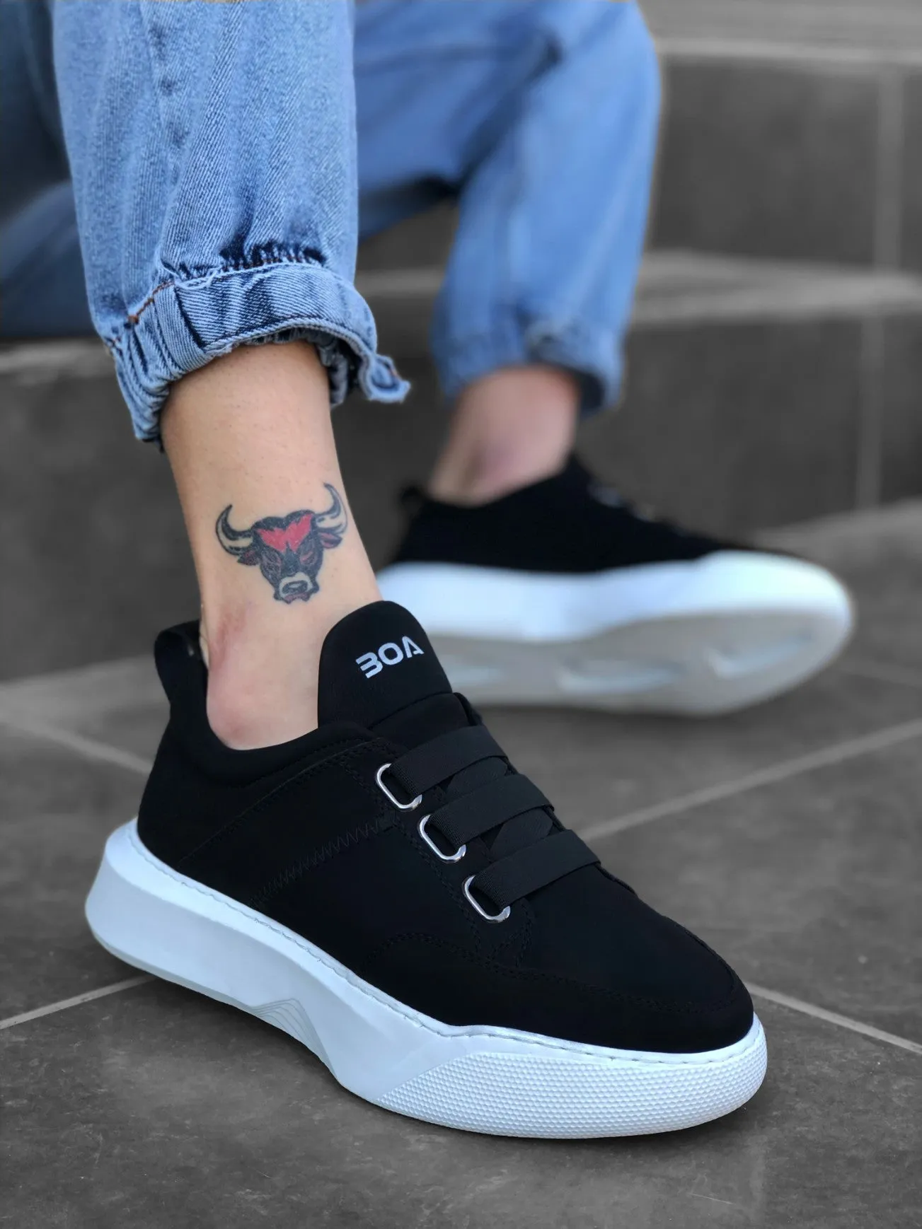 BA0160 Band Men's High Sole Sneaker Sports Shoes