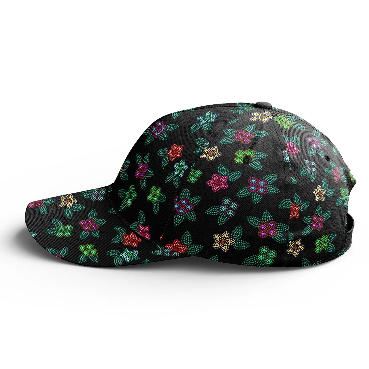 Berry Flowers Black Snapback Hat