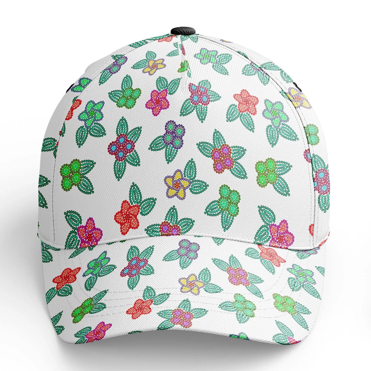 Berry Flowers White Snapback Hat