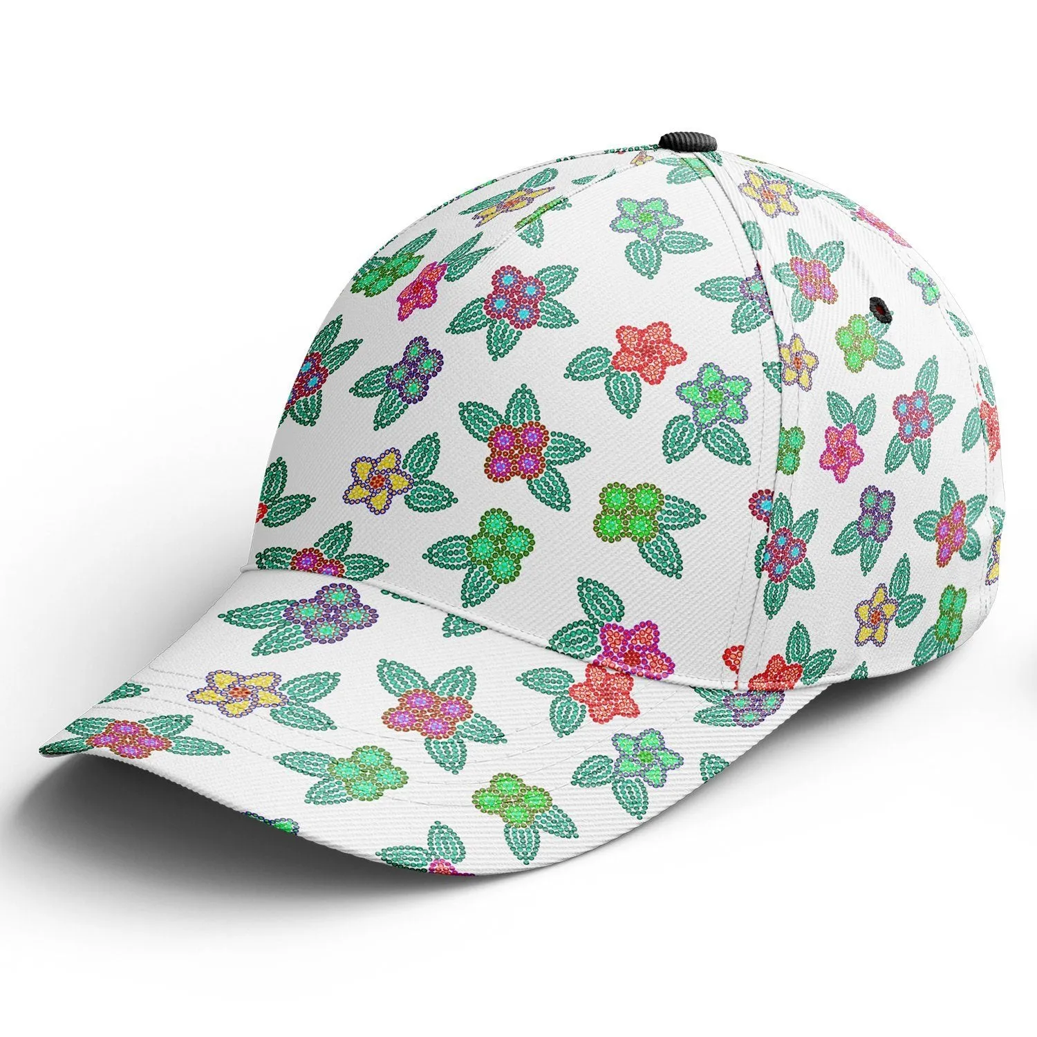 Berry Flowers White Snapback Hat