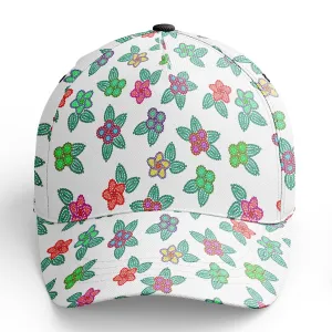 Berry Flowers White Snapback Hat