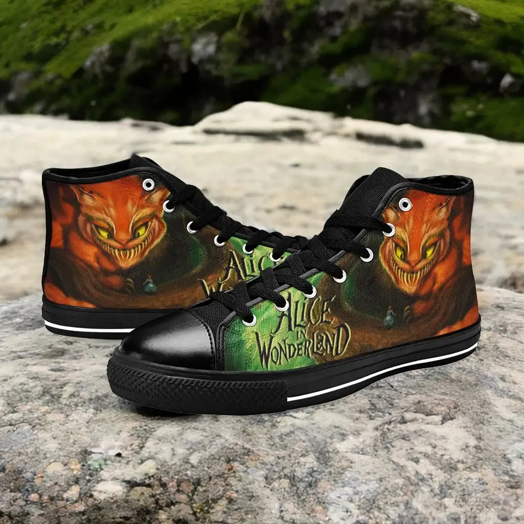 Cheshire Cat Alice in Wonderland Shoes High Top Sneakers for Kids and Adults