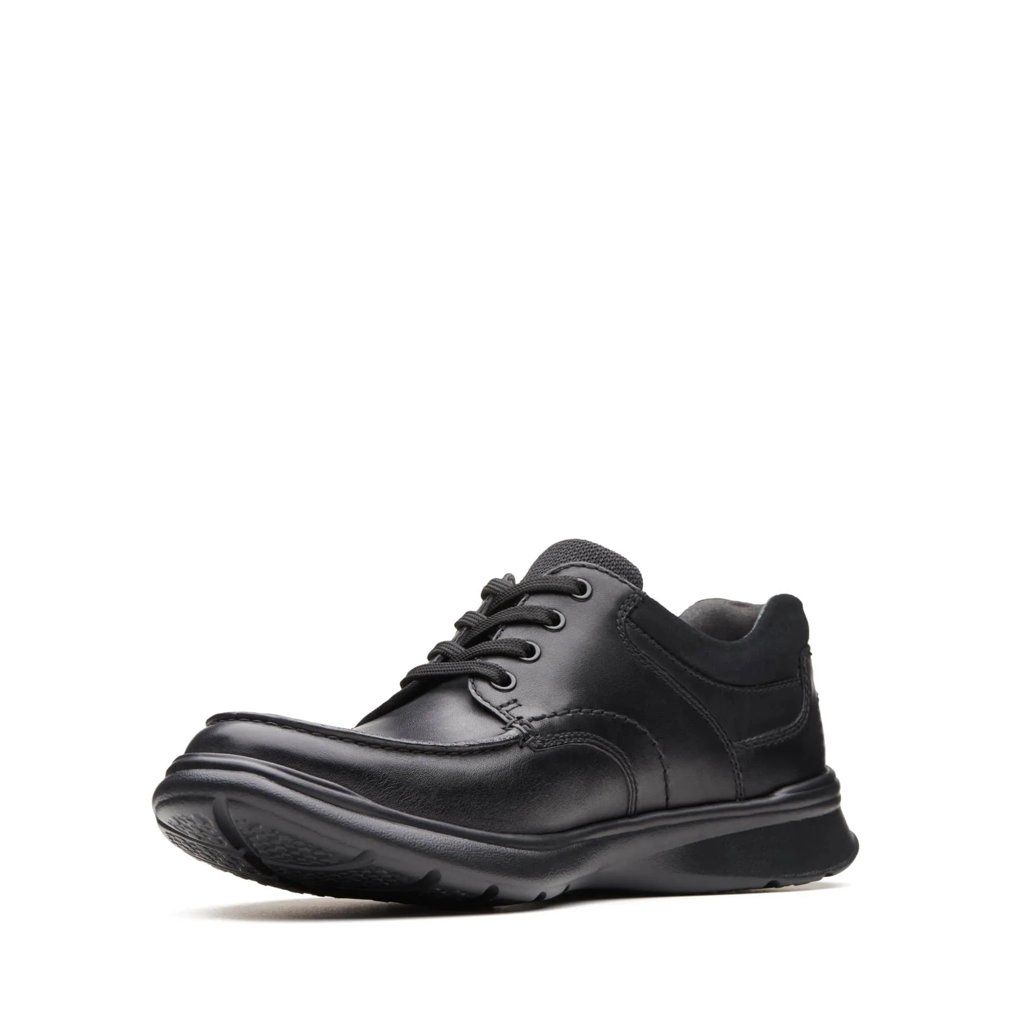 Clarks Men's Cotrell Edge Lace Up Shoes- Black Smooth