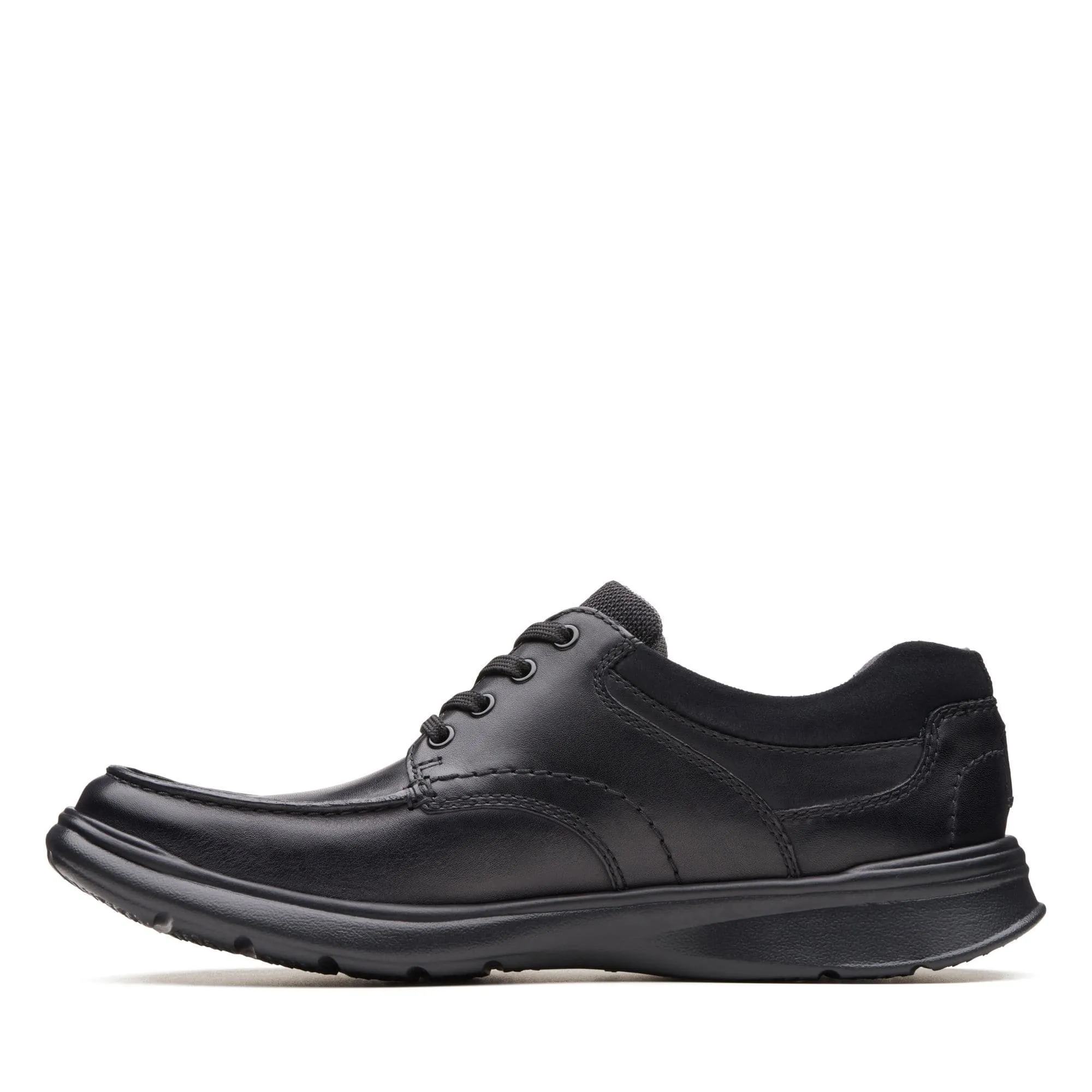 Clarks Men's Cotrell Edge Lace Up Shoes- Black Smooth