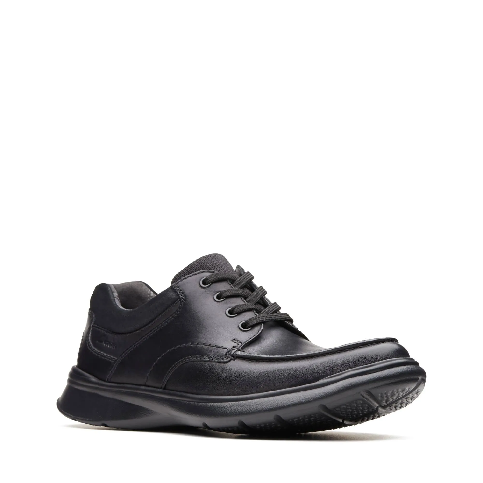 Clarks Men's Cotrell Edge Lace Up Shoes- Black Smooth