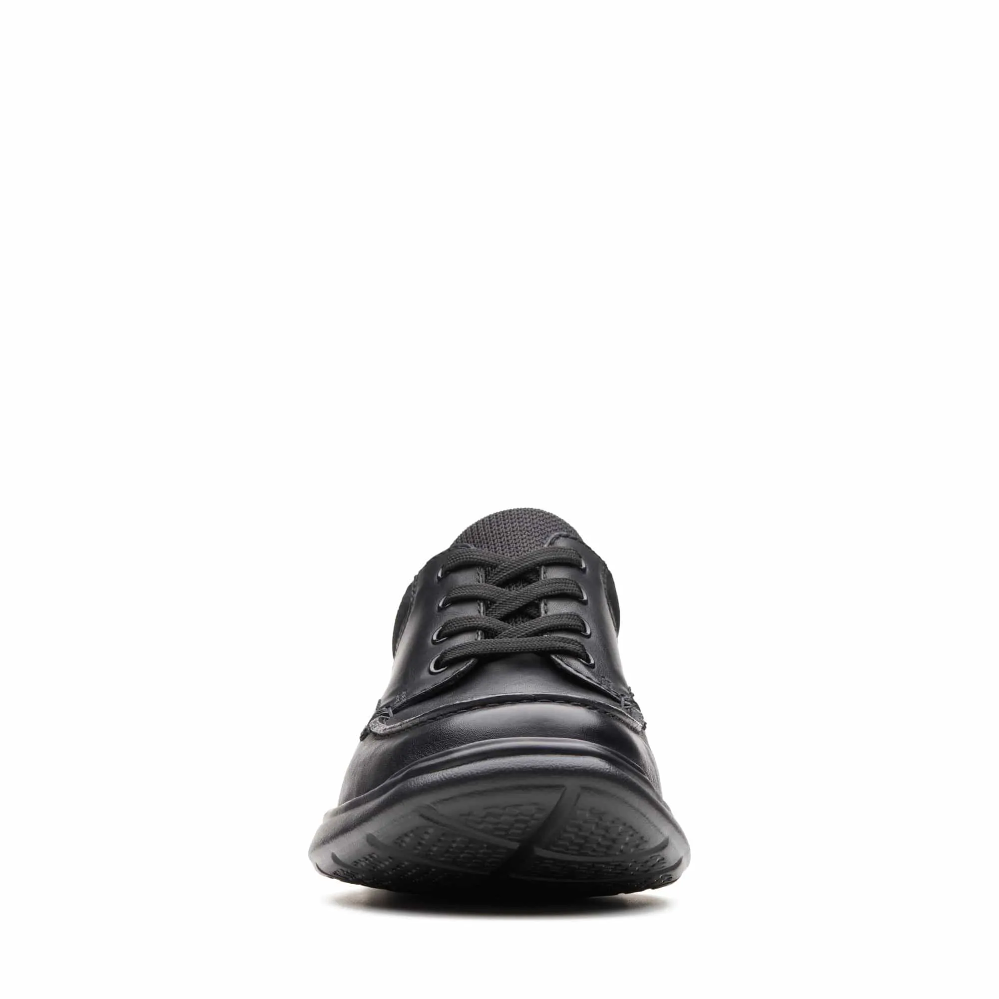 Clarks Men's Cotrell Edge Lace Up Shoes- Black Smooth