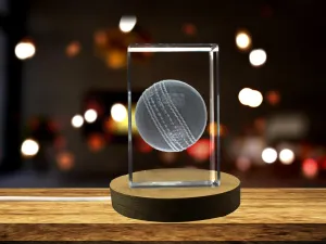 Cricket Ball 3D Engraved Crystal | 3D Engraved Crystal Sport