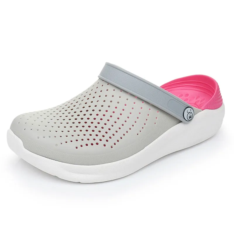Crocks Summer Hole Crok Rubber ClogsEVA  Black Crocse Beach Flat Sandals Slippers