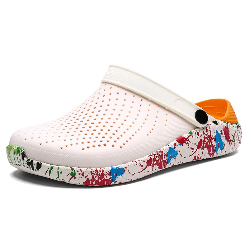 Crocks Summer Hole Crok Rubber ClogsEVA  Black Crocse Beach Flat Sandals Slippers