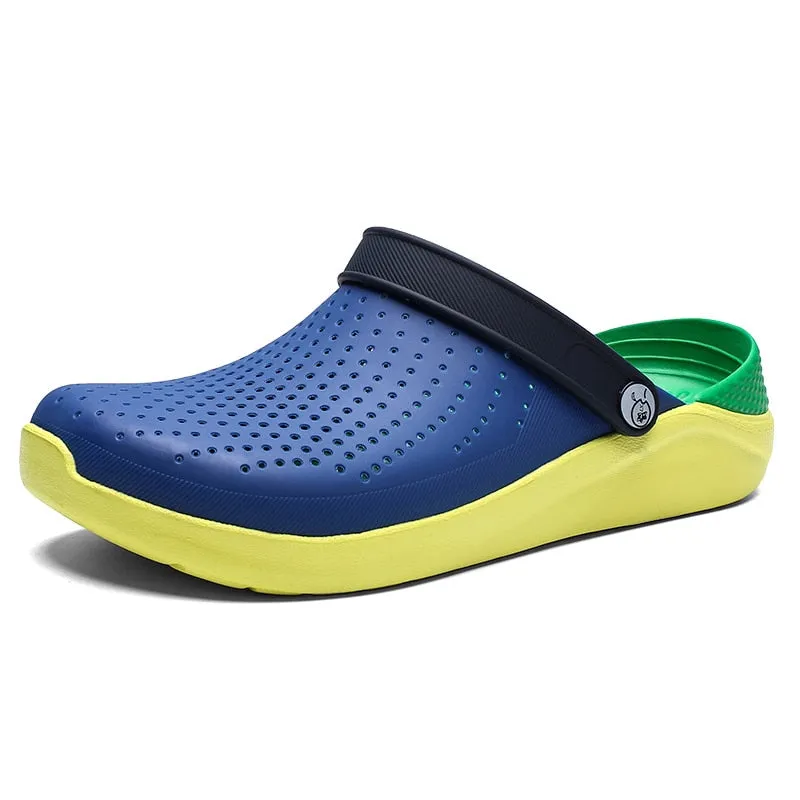 Crocks Summer Hole Crok Rubber ClogsEVA  Black Crocse Beach Flat Sandals Slippers