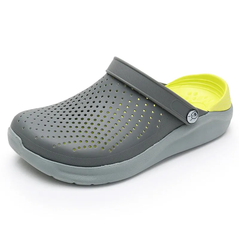 Crocks Summer Hole Crok Rubber ClogsEVA  Black Crocse Beach Flat Sandals Slippers