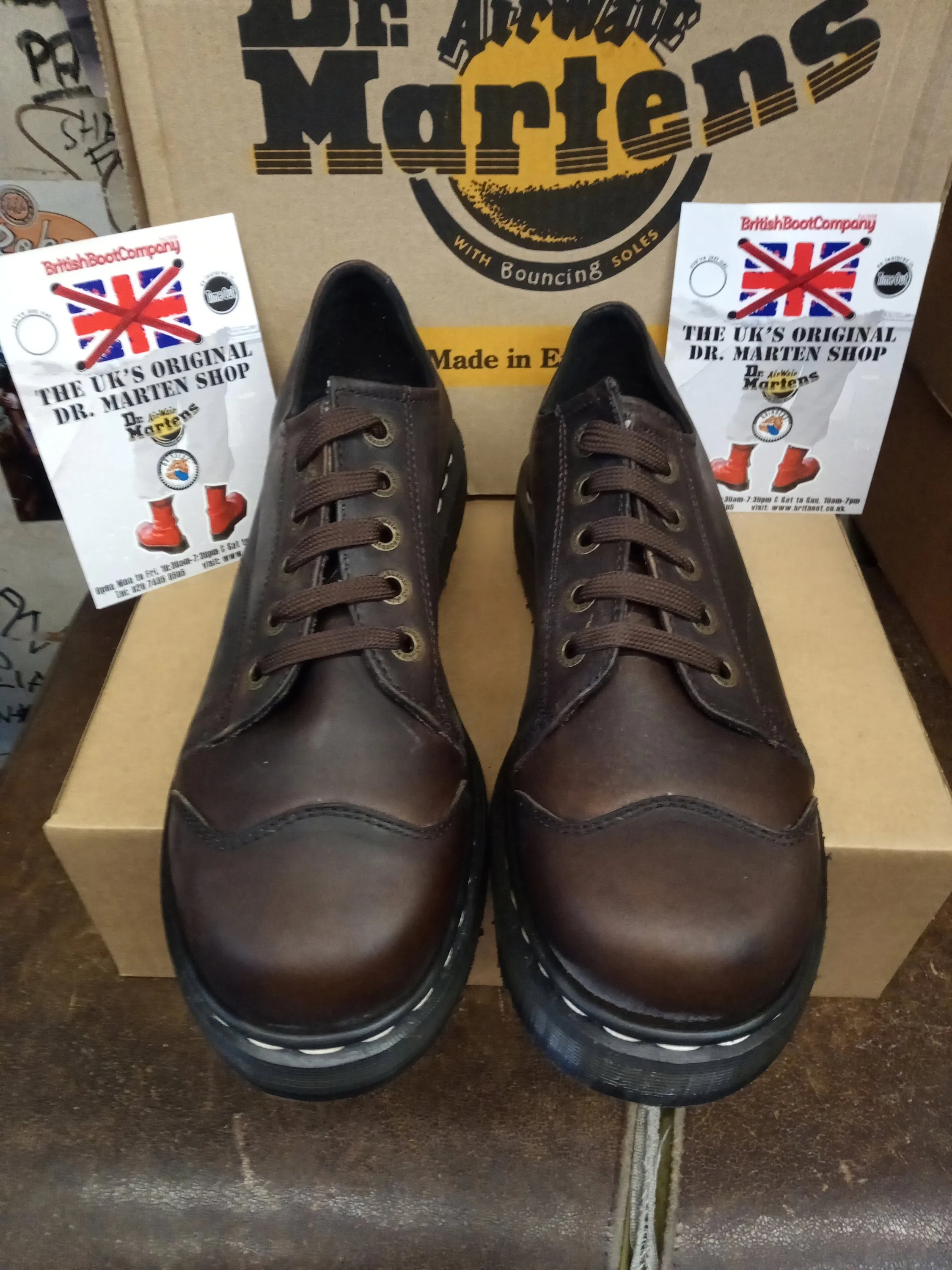 Dr Martens Brown platform shoe, Size 9 UK, 8651z , Made in England