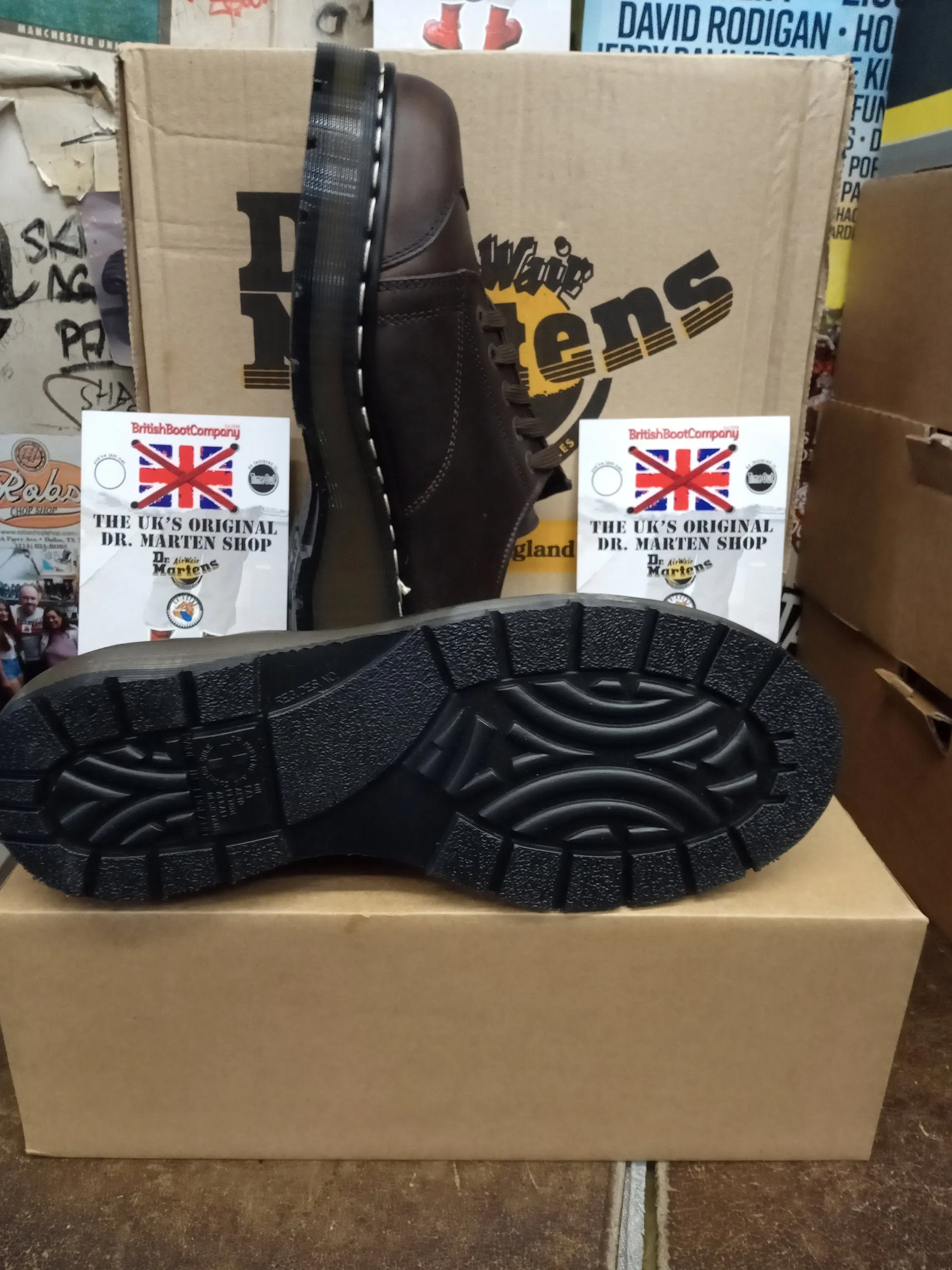 Dr Martens Brown platform shoe, Size 9 UK, 8651z , Made in England