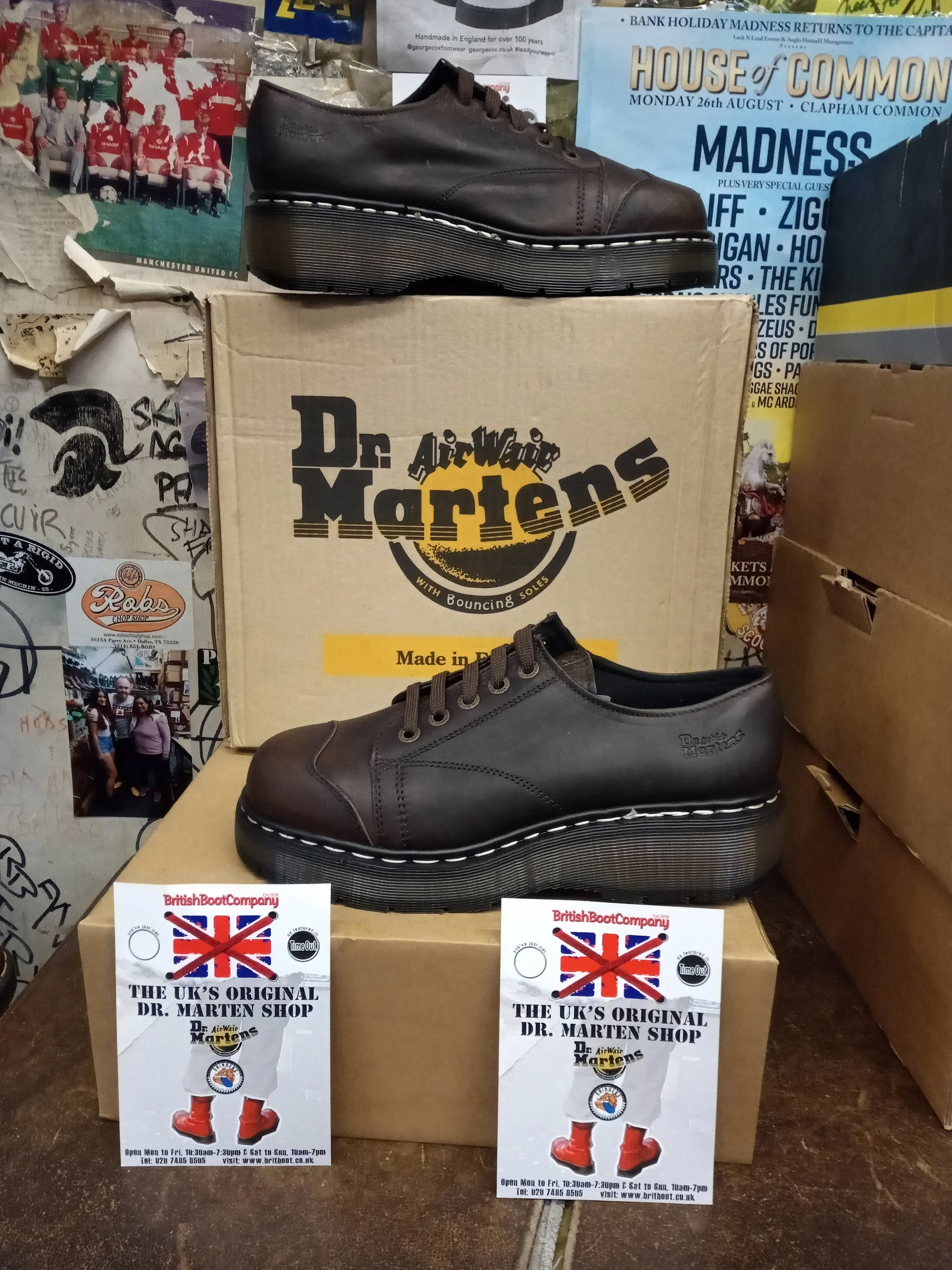 Dr Martens Brown platform shoe, Size 9 UK, 8651z , Made in England