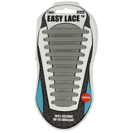 Easy Lace No Tie Shoelace Silicone Laces - Gray