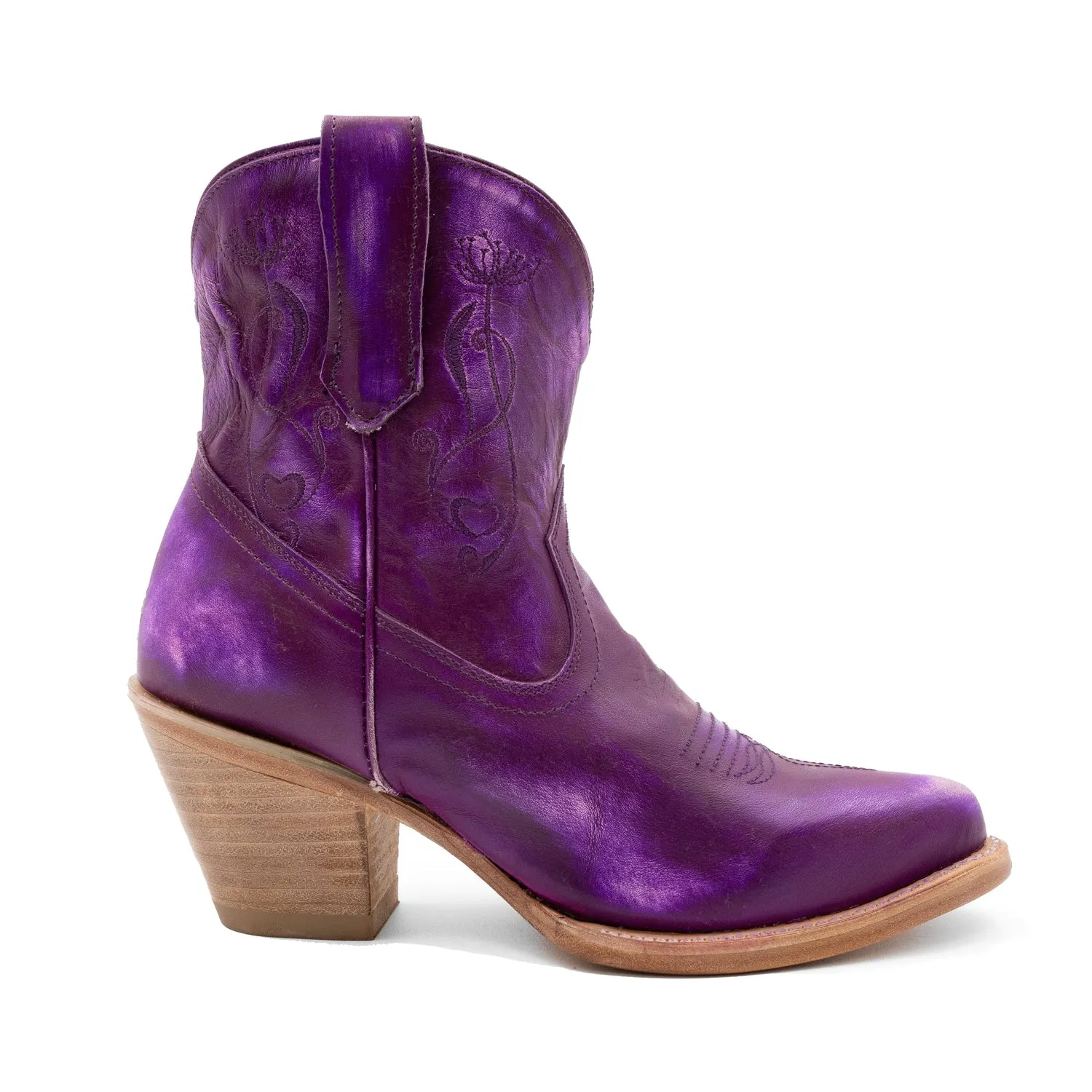 Ferrini Womens Pixie J-Toe Purple Leather Cowboy Boots