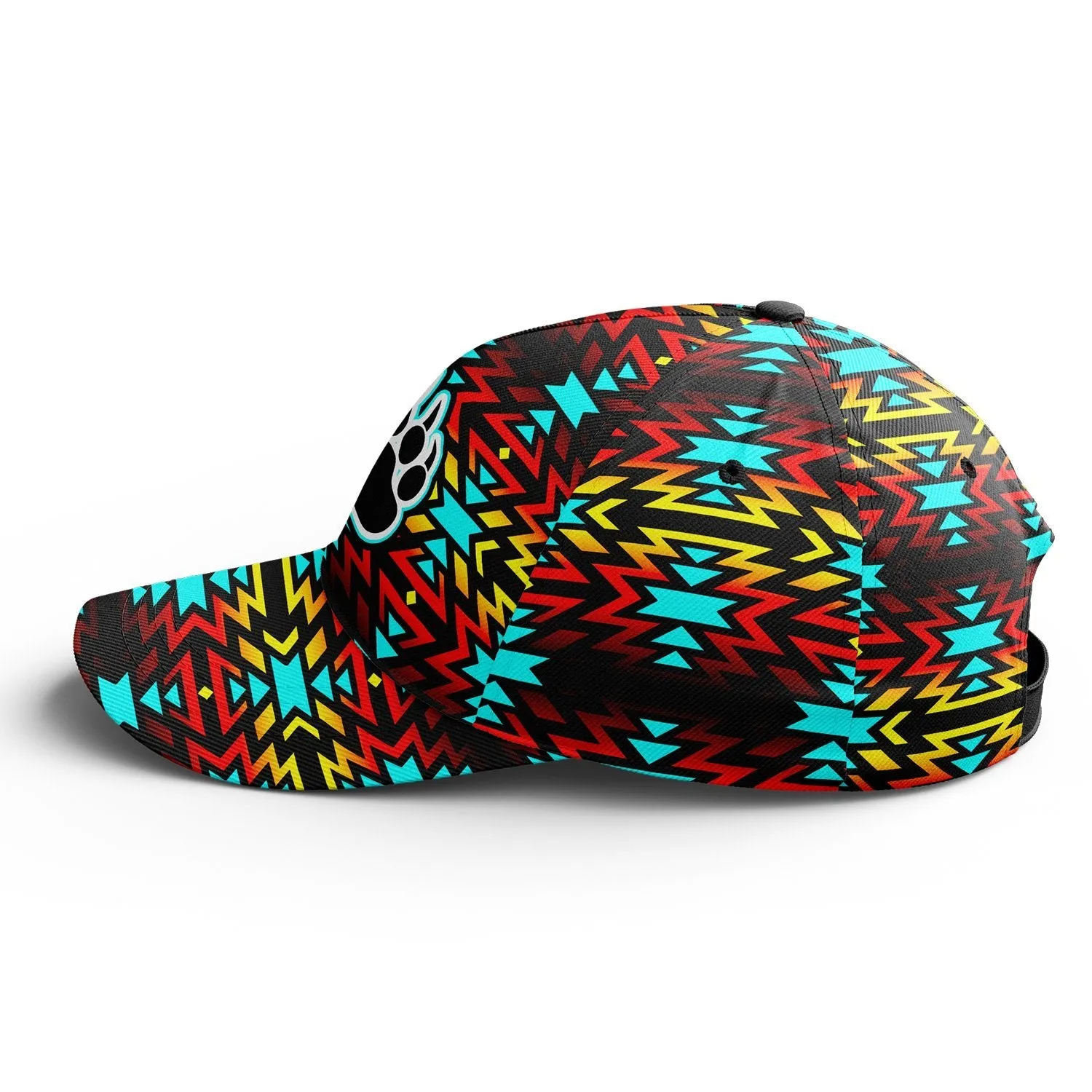 Fire Colors and Turquoise Bearpaw Snapback Hat