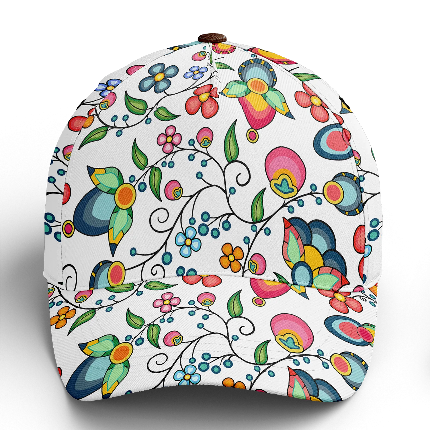 Floral Bounty White Snapback Hat