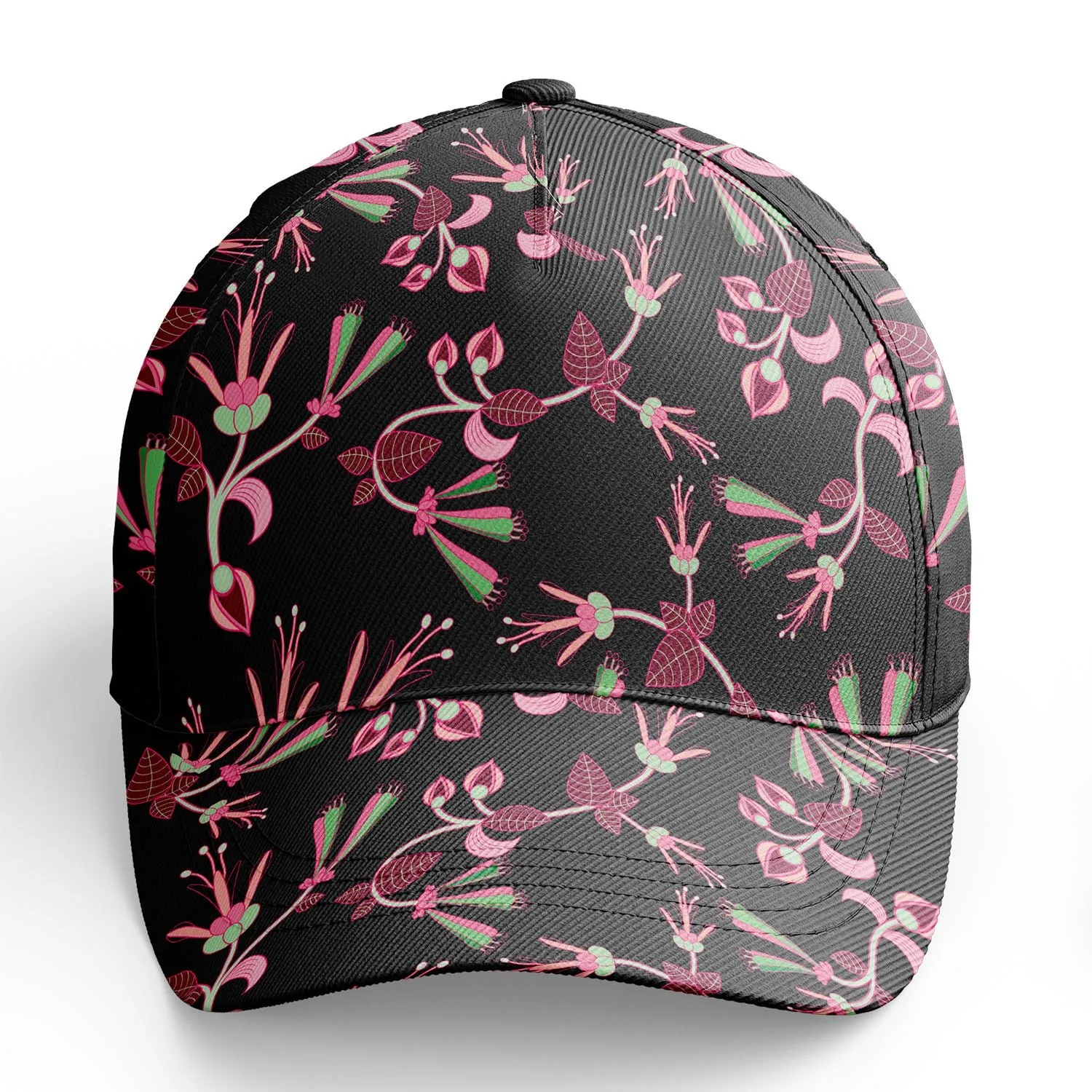 Floral Green Black Snapback Hat