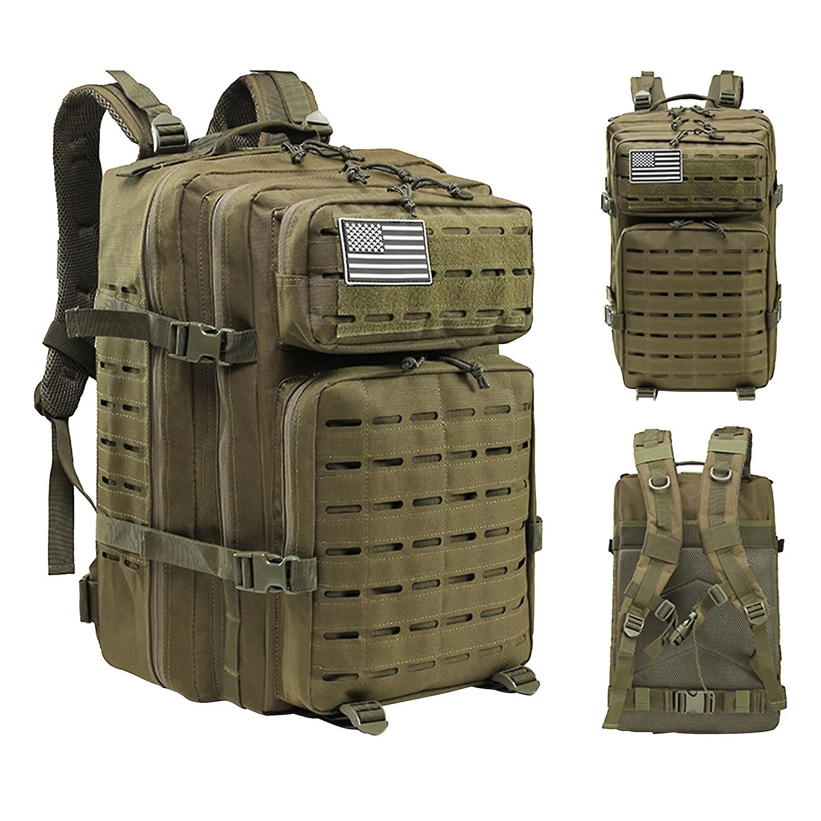 Hiking Poles Outdoor Sports Field Backpack Travel Camping Hiking Mountaineering Dark Army Green