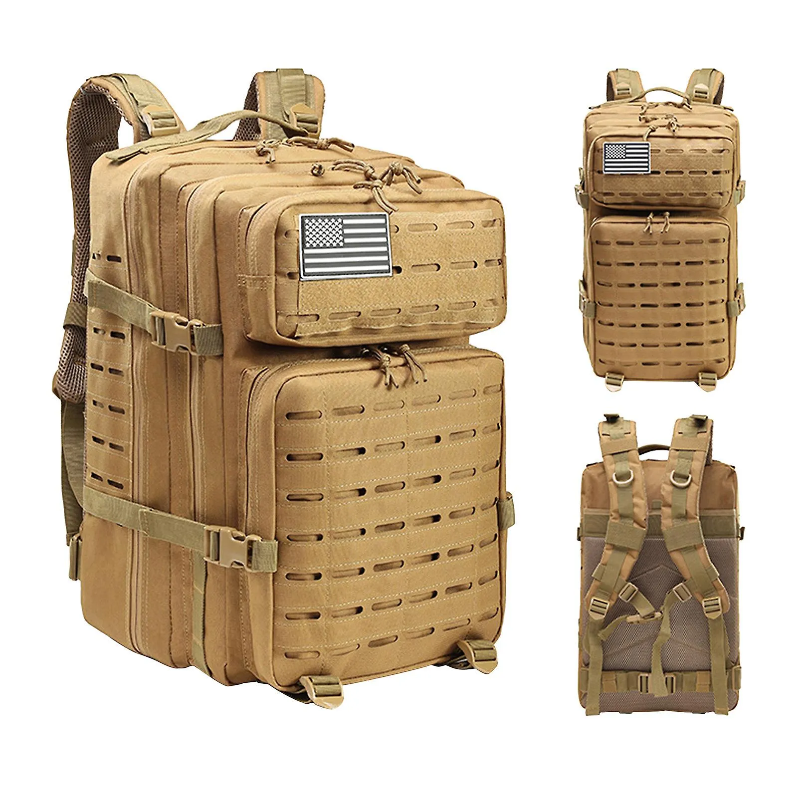 Hiking Poles Outdoor Sports Field Backpack Travel Camping Hiking Mountaineering Khaki