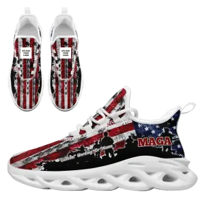 Luxury Gifts,Personalized America Flag Sneakers, Custom MAGA Patriotic Shoes, Comfortable Running Shoes