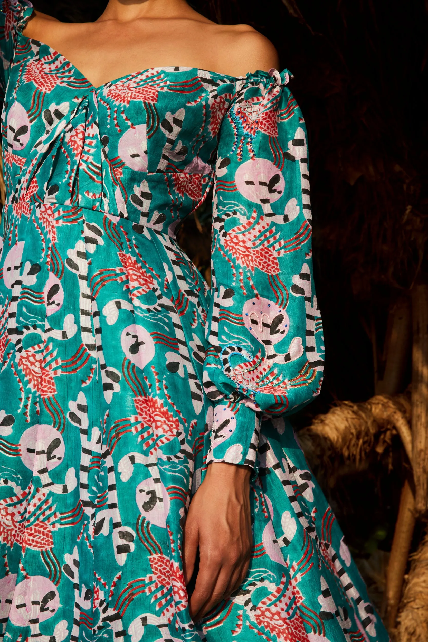 Madhubani silk dress