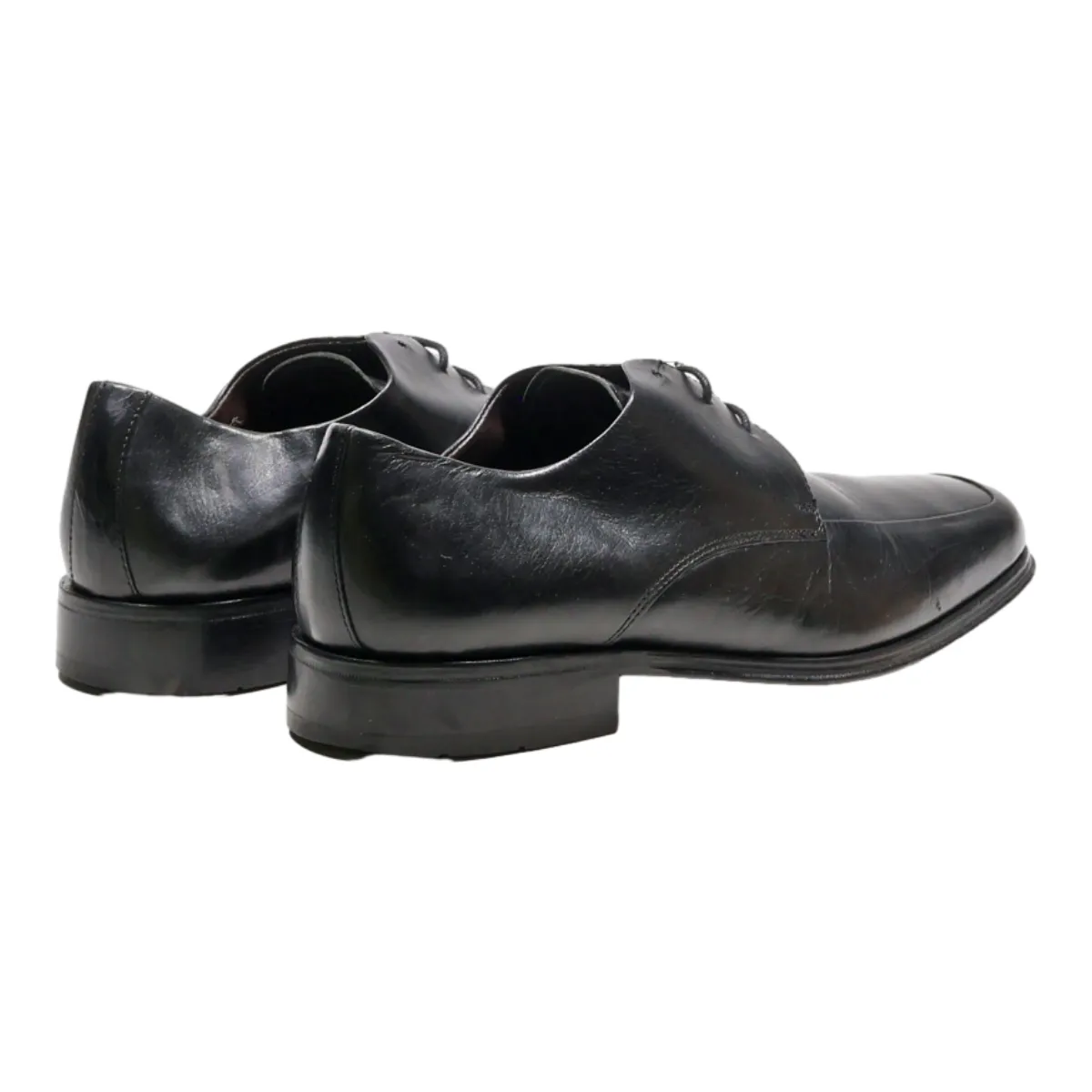 MARKS AND SPENCERS Derby Shoes Black Leather Mens UK 7