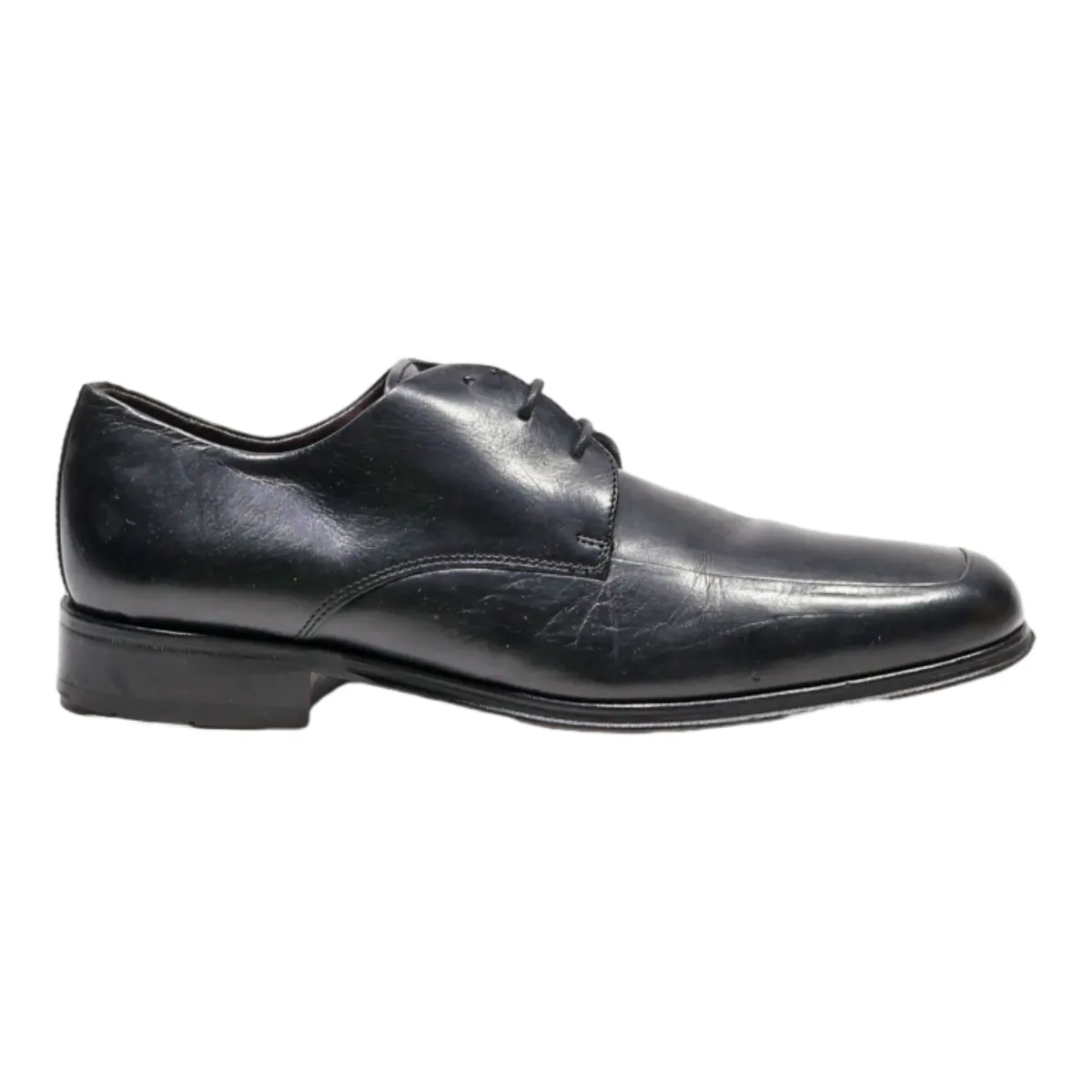 MARKS AND SPENCERS Derby Shoes Black Leather Mens UK 7