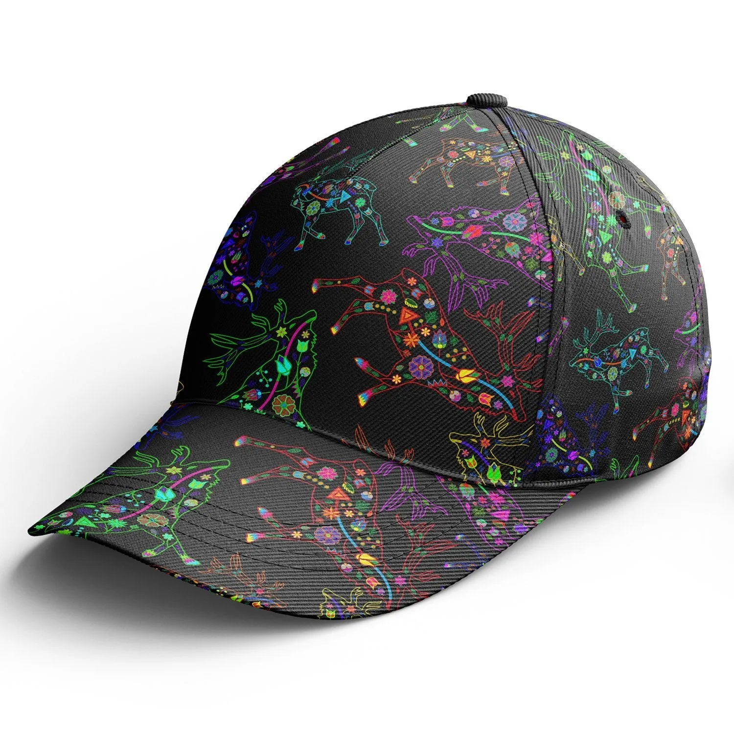 Neon Floral Elks Snapback Hat