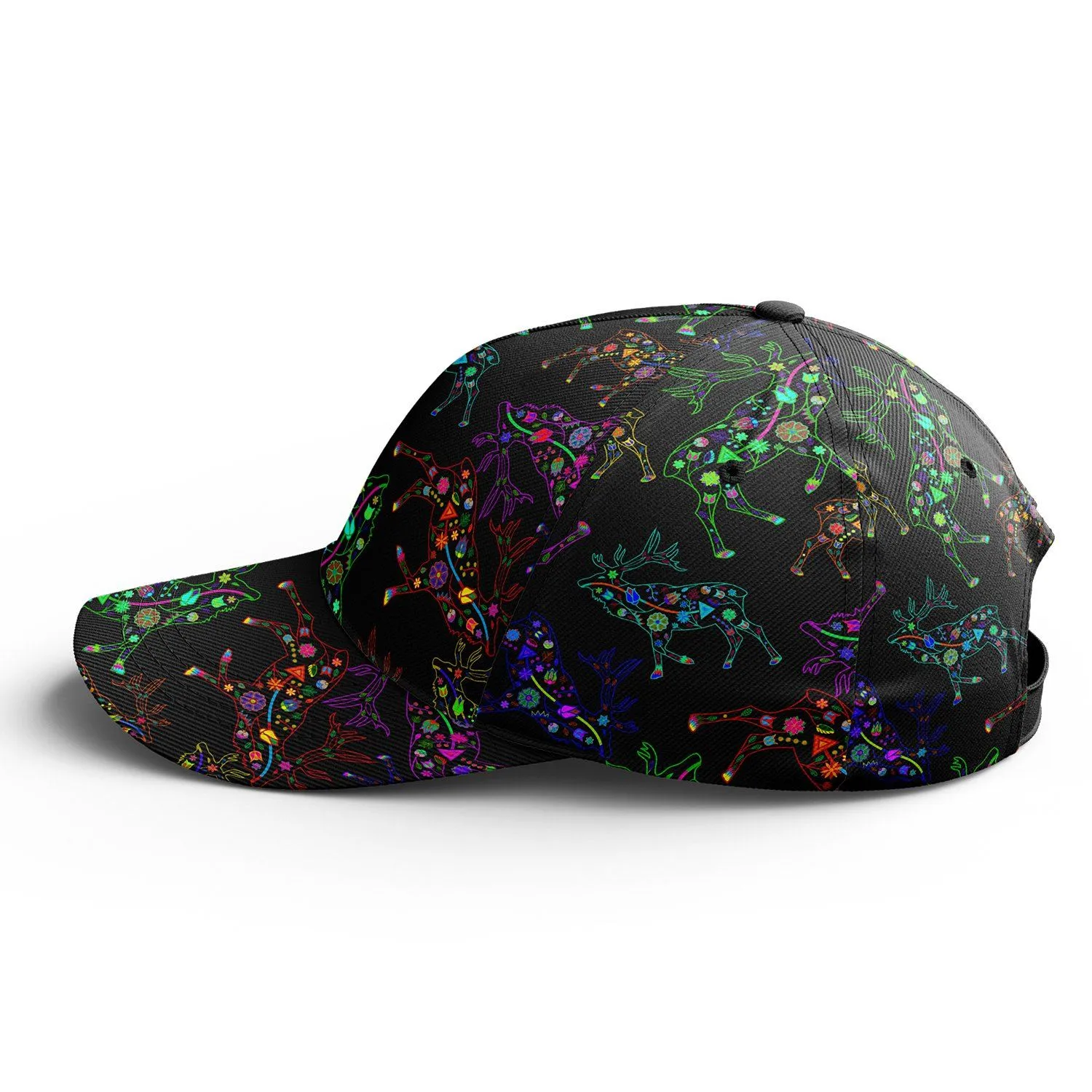 Neon Floral Elks Snapback Hat