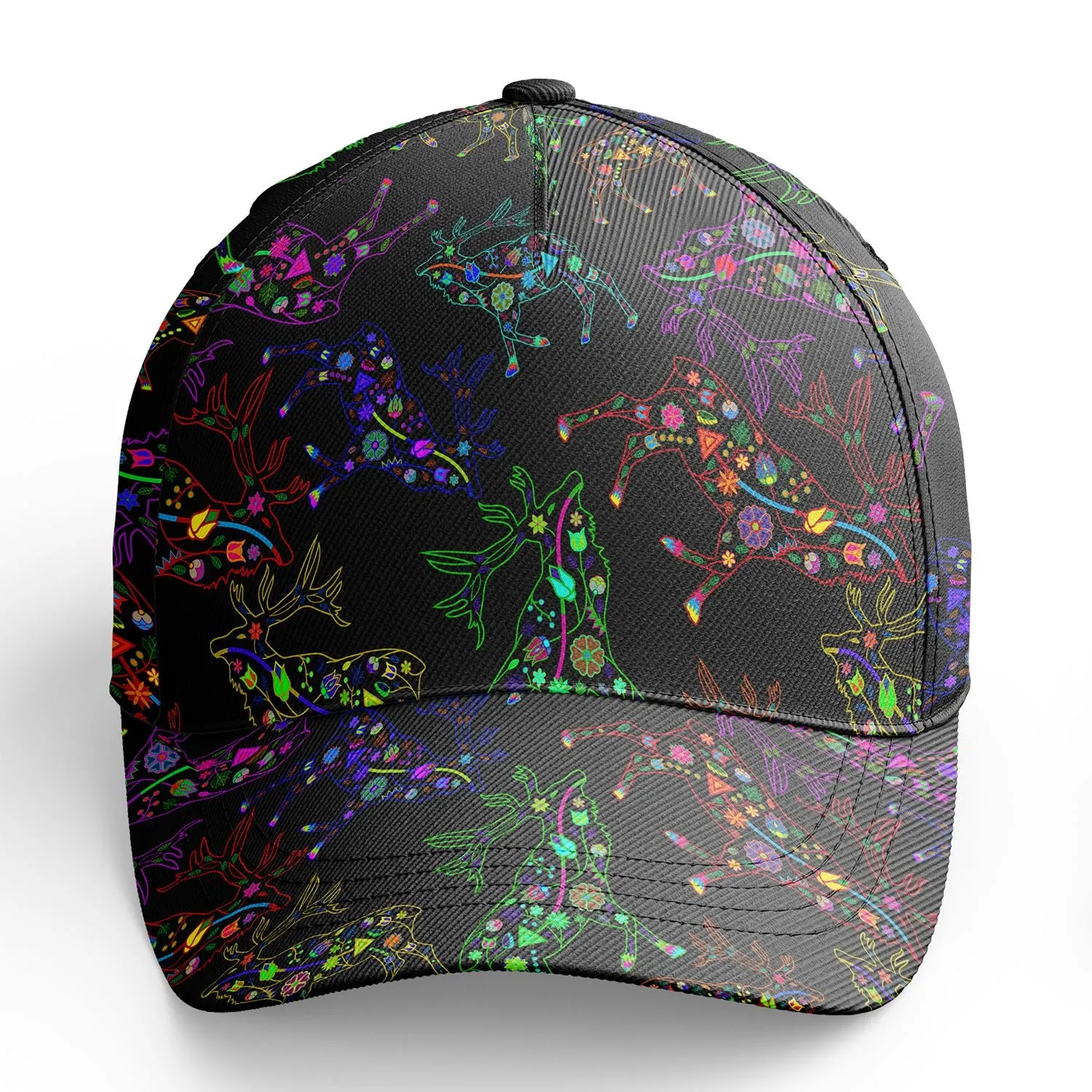Neon Floral Elks Snapback Hat