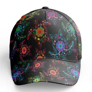 Neon Floral Turtles Snapback Hat