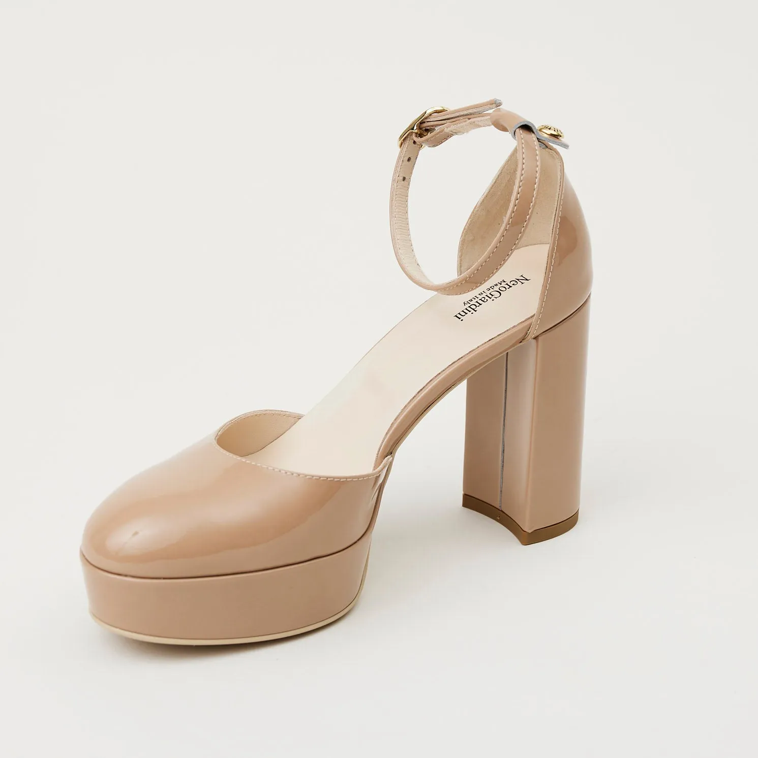 NeroGiardini Nude Patent Leather Platforms