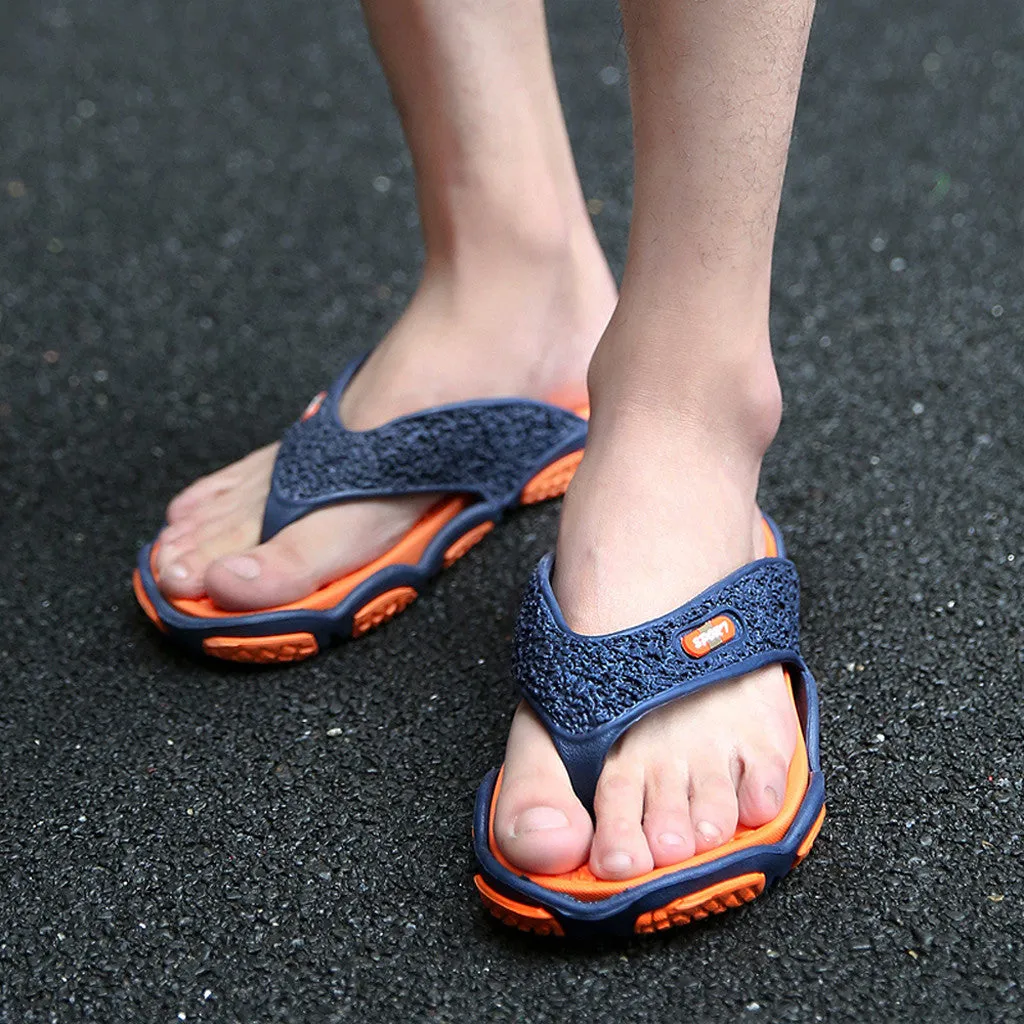 Open Toe Slippers Fashion Beach  Massage Bathroom Flip Flops Tongs Homme