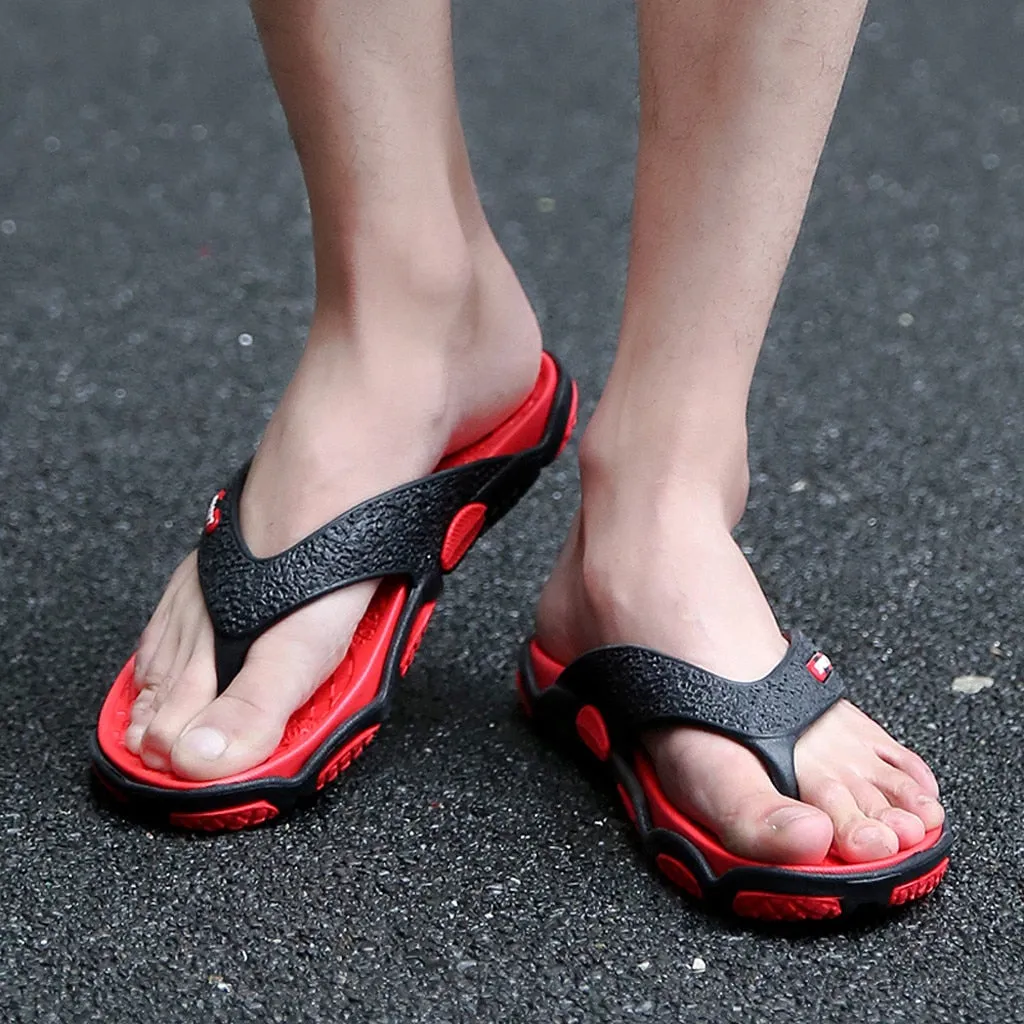 Open Toe Slippers Fashion Beach  Massage Bathroom Flip Flops Tongs Homme
