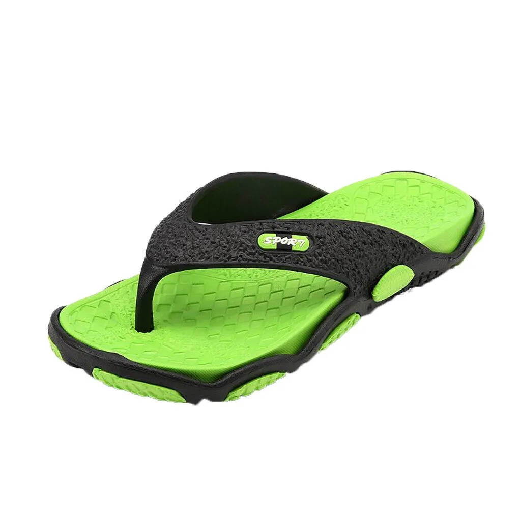 Open Toe Slippers Fashion Beach  Massage Bathroom Flip Flops Tongs Homme